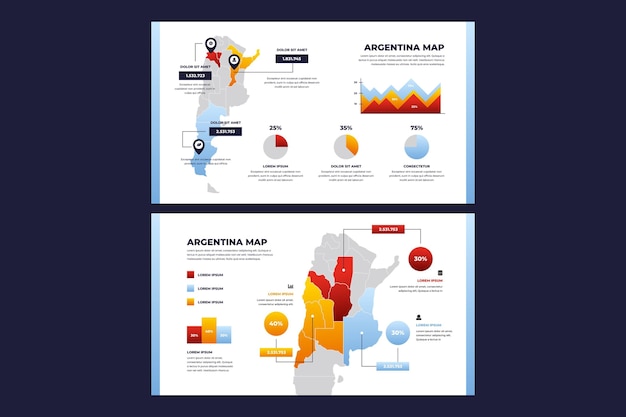 그라디언트 아르헨티나지도 infographic