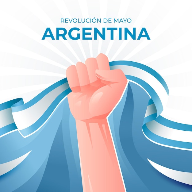 Vettore gratuito gradiente argentino dia de la revolucion de mayo illustrazione