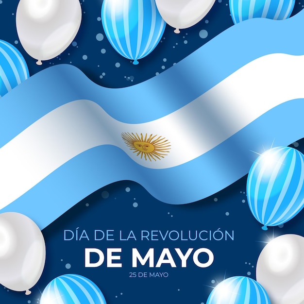 Free vector gradient argentinian dia de la revolucion de mayo illustration