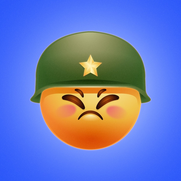 무료 Vector 그라디언트 육군 이모지 일러스트레이션