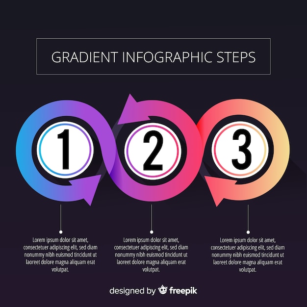 Free vector gradient arrow infographic background