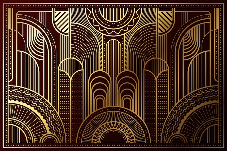 Free Vector gradient art deco background