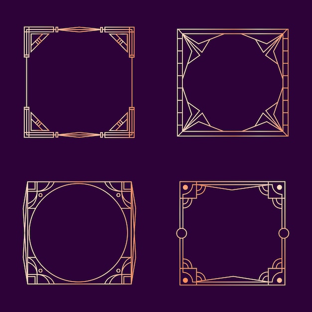 Free vector gradient art deco frame design