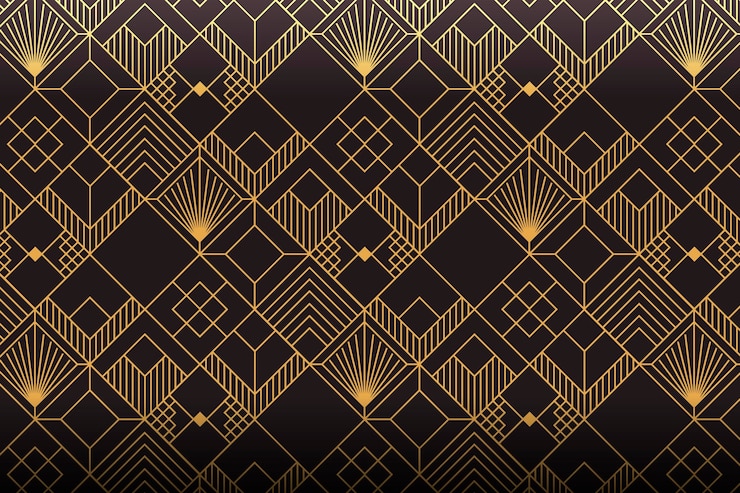 Free Vector gradient art deco geometric pattern