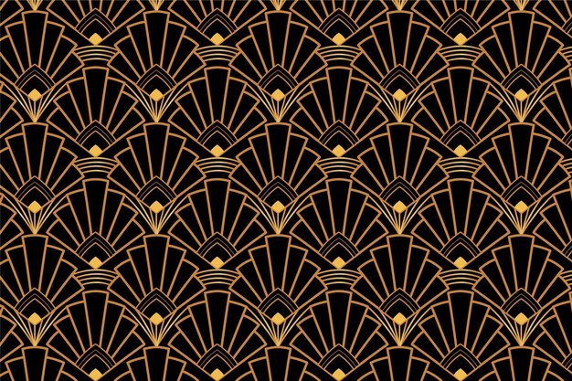 Gradient art deco golden pattern