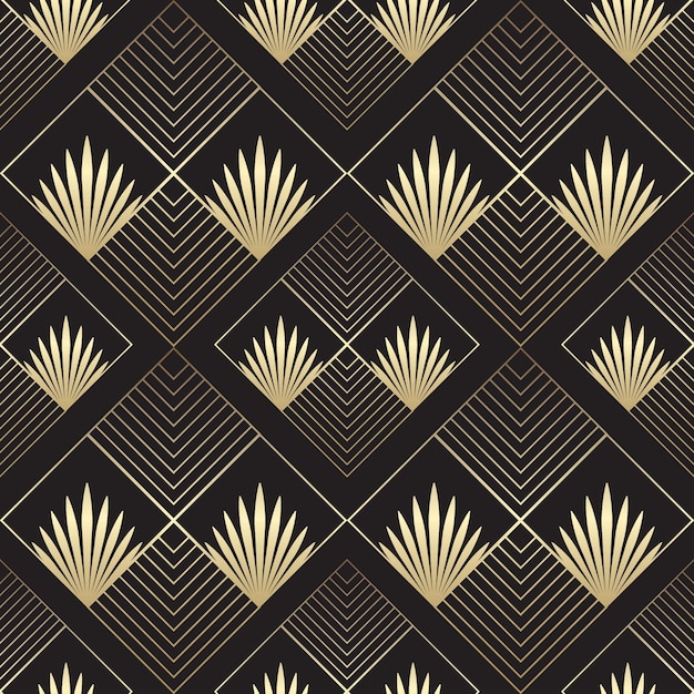 Vettore gratuito design pattern art deco gradiente