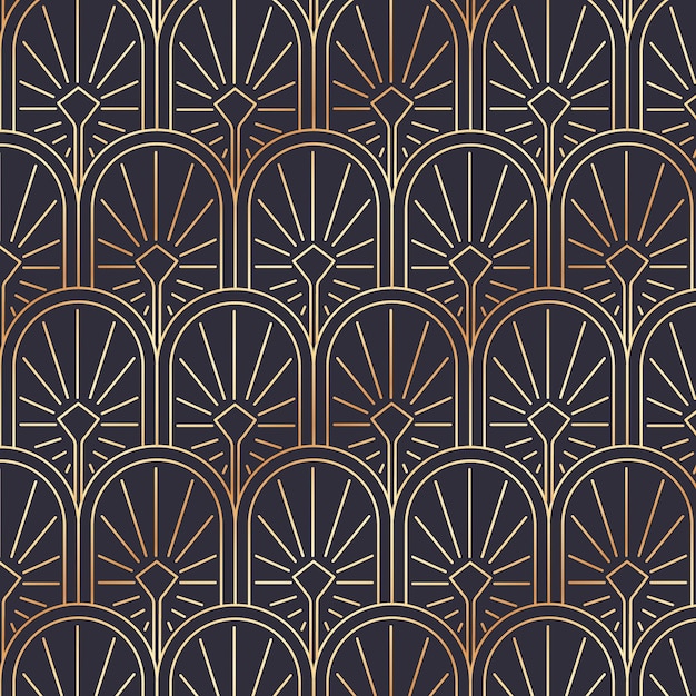 Vettore gratuito design pattern art deco gradiente