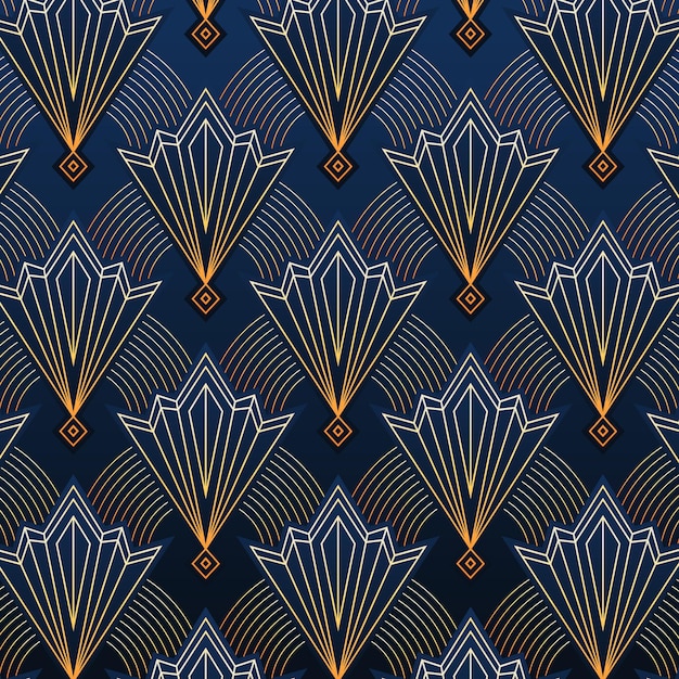 Gradient art deco pattern design