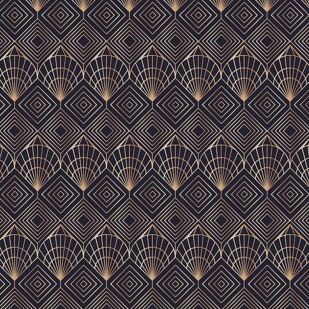 Free vector gradient art deco pattern design