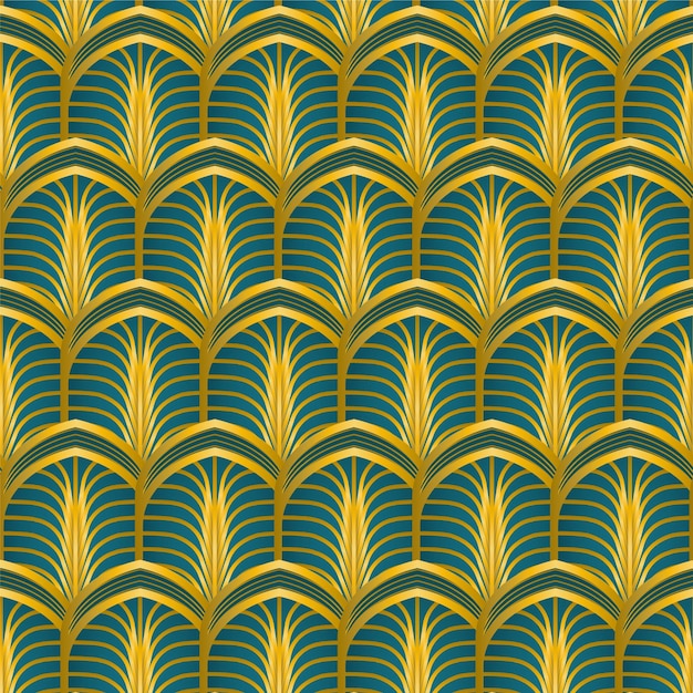 Free vector gradient art deco pattern design