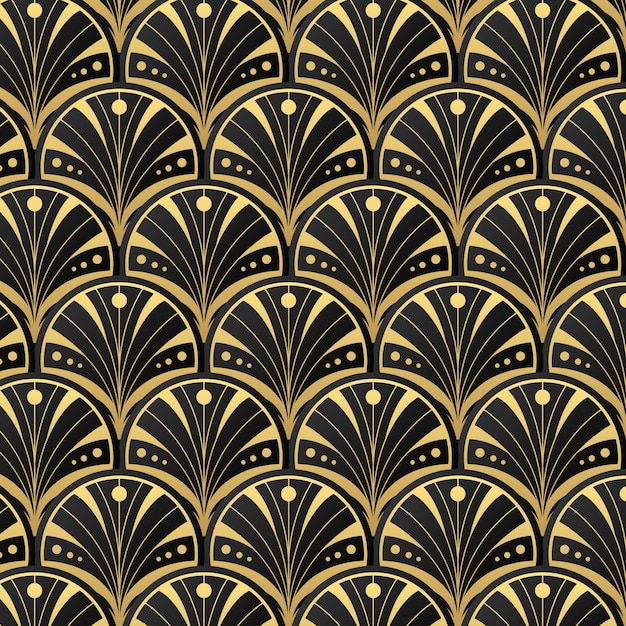 Free vector gradient art deco pattern design