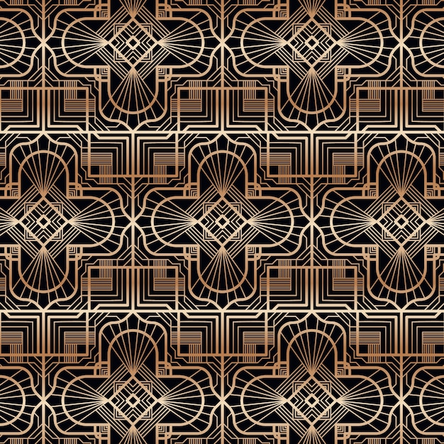 Vettore gratuito design pattern art deco gradiente