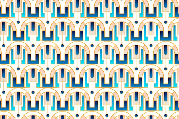 Gradient art deco pattern with blue details