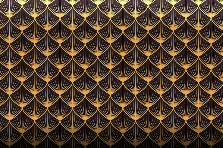 Free Vector gradient art deco pattern with golden details