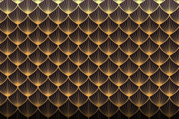 Gradient art deco pattern with golden details