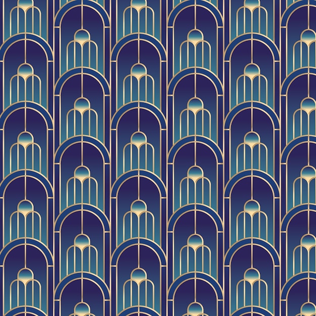 Free vector gradient art deco pattern