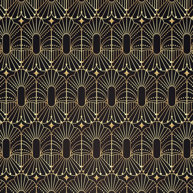 Free Vector gradient art deco pattern