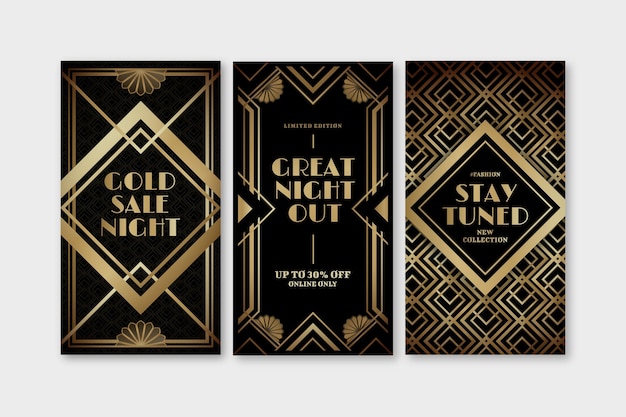Gradient art deco story collection