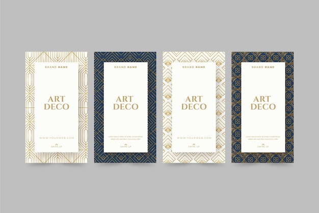 Free vector gradient art deco story collection