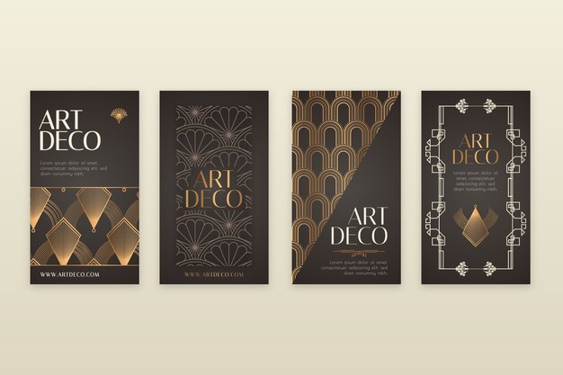 Gradient art deco template of story collection