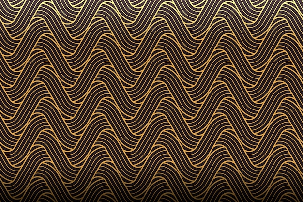 グラデーションアールデコの波状パターン