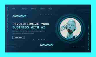 Free vector gradient artificial intelligence landing page