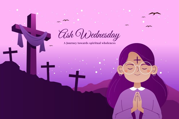 Free vector gradient ash wednesday background