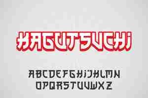 Free vector gradient asian text effect and alphabet