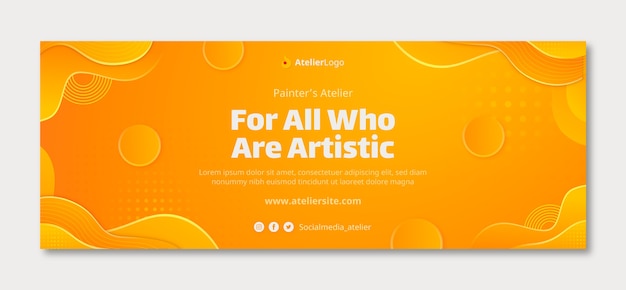 Free vector gradient atelier facebook cover