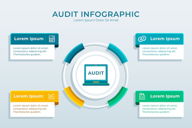 Инфографический шаблон градиентного аудита