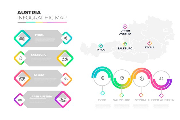 Gradient austria map infographic