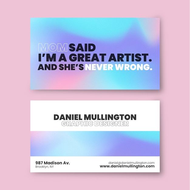Gradient authentic business card template