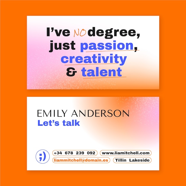 Free vector gradient authentic business card