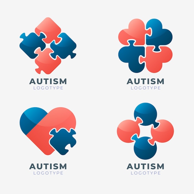 Vettore gratuito modello di logo di autismo gradiente