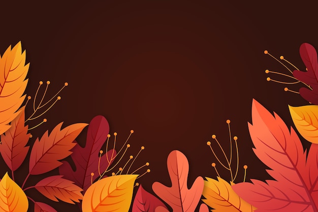 Free vector gradient autumn leaves background