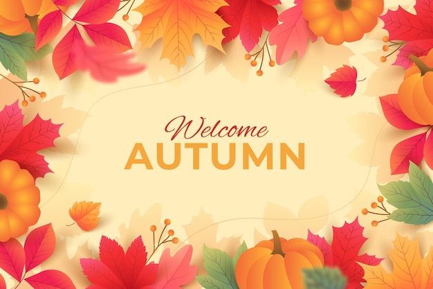 Gradient autumn leaves background