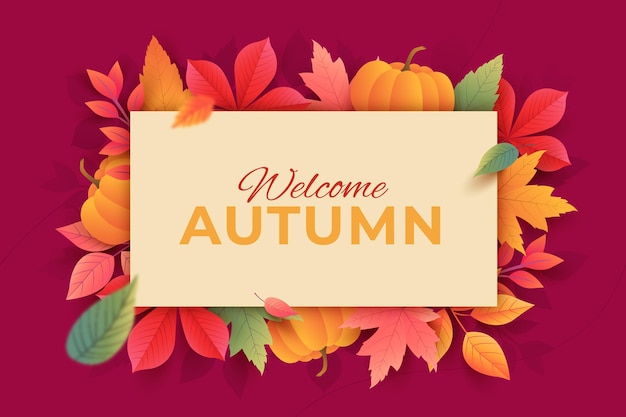 Free vector gradient autumn leaves background