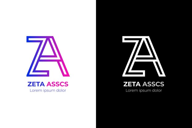 Gradient az or za logo template