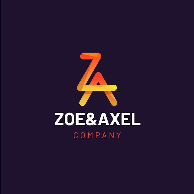 Free vector gradient az or za logo template