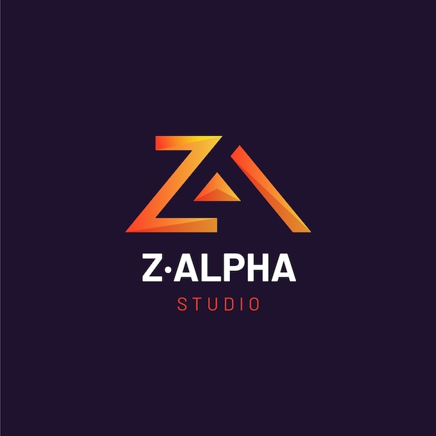 Шаблон логотипа градиент az или za