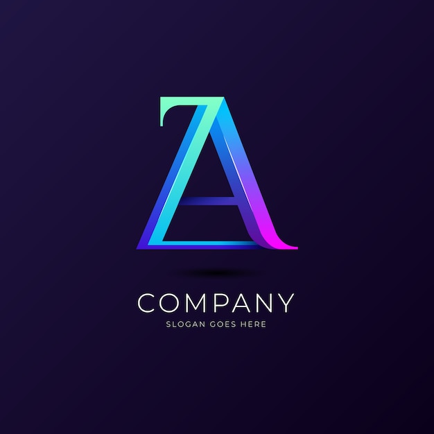 Free vector gradient az or za logo template