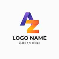 Free vector gradient az or za logo template