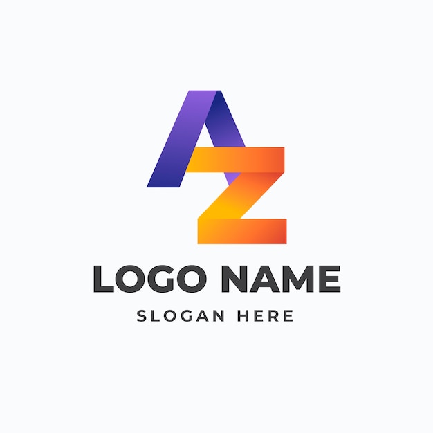 Gradient az or za logo template