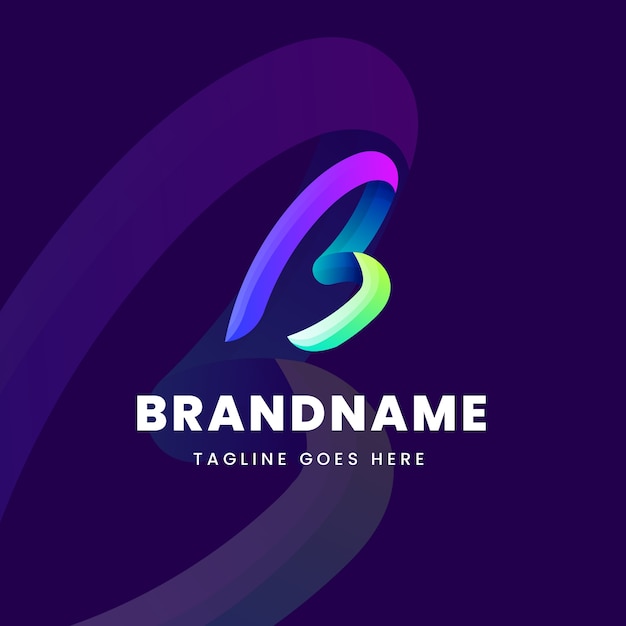 Gradient b letter logo template