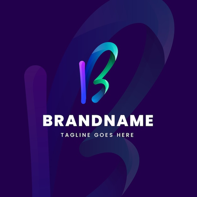 Free vector gradient b letter logo template