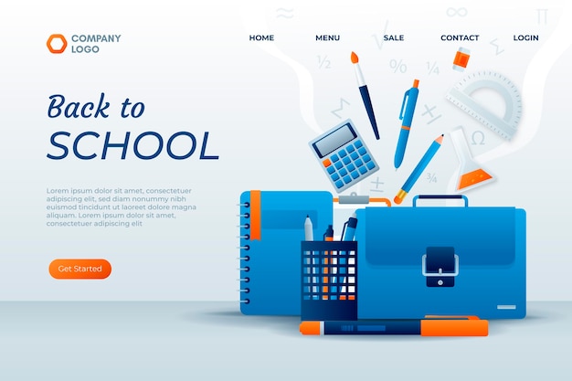 Gradient back to school landing page template