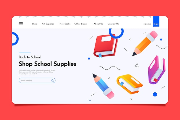 Gradient back to school landing page template