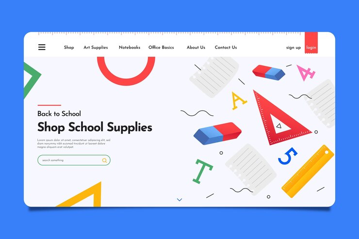 Free Vector gradient back to school landing page template