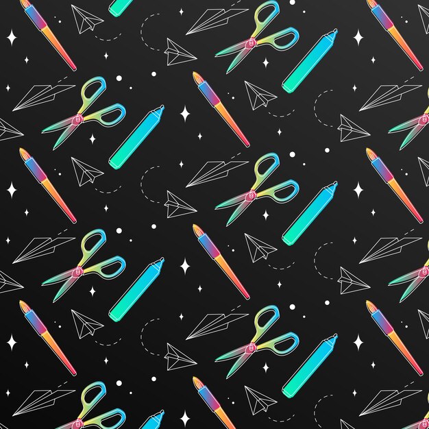 gradient back to school pattern design