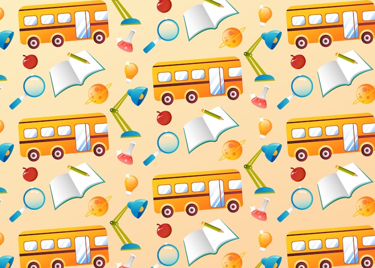 Free Vector gradient back to school pattern design